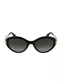 Солнцезащитные очки «кошачий глаз» 57 мм для матери и ребенка Lanvin, черный