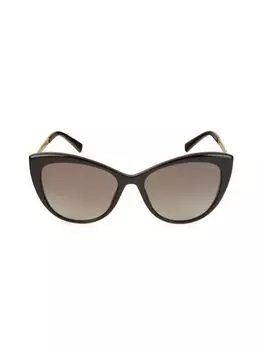 Солнцезащитные очки «кошачий глаз» 57MM Versace, черный