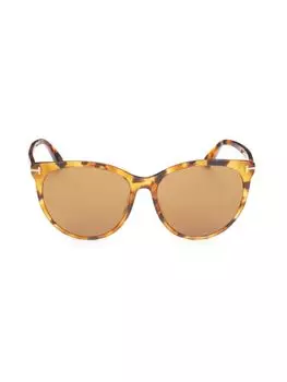 Солнцезащитные очки «кошачий глаз» 59MM Tom Ford, цвет Havana