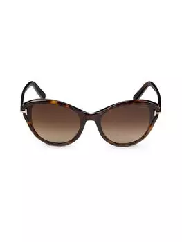 Солнцезащитные очки «кошачий глаз» 62 мм Tom Ford, цвет Dark Havana