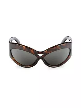 Солнцезащитные очки «кошачий глаз» 67MM Saint Laurent, цвет Havana