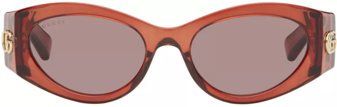 Солнцезащитные очки «кошачий глаз» бордового цвета Gucci