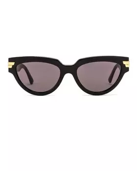 Солнцезащитные очки «кошачий глаз» Bottega Veneta, цвет Shiny Black & Grey