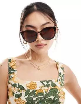 солнцезащитные очки «кошачий глаз» черепаховой расцветки River Island