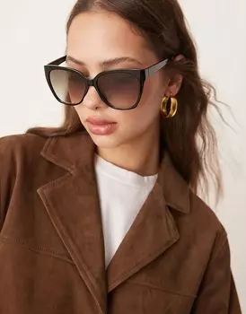 Солнцезащитные очки «кошачий глаз» черного цвета ASOS DESIGN