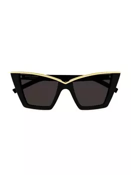 Солнцезащитные очки «кошачий глаз» Feminine Fashion Icons 54 мм Saint Laurent, черный