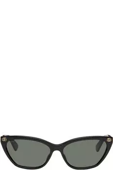 Солнцезащитные очки кошачий глаз GG из черного светло-ацетатного стекла Gucci