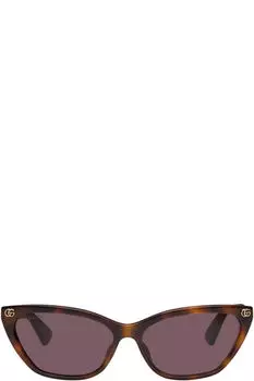Солнцезащитные очки кошачий глаз GG светло-коричневого ацетата Gucci