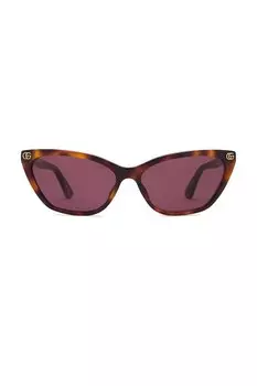 Солнцезащитные очки "кошачий глаз" Gucci, havana & violet