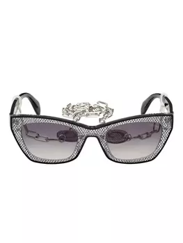 Солнцезащитные очки «кошачий глаз» GUESS EYEWEAR с цепочкой, черный