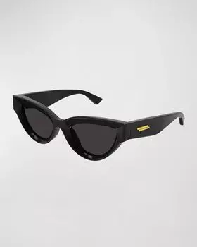Солнцезащитные очки «кошачий глаз» из ацетата Bottega Veneta, цвет Shiny Black