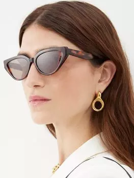 Солнцезащитные очки «кошачий глаз» из ацетата Fendi, коричневый