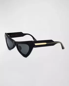 Солнцезащитные очки «кошачий глаз» из ацетата с логотипом Marni, цвет Black