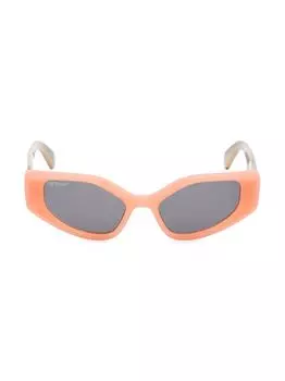 Солнцезащитные очки "кошачий глаз" Memphis 55MM Off-White, оранжевый