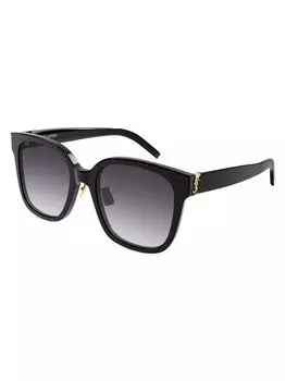 Солнцезащитные очки "кошачий глаз" Monogram 55MM из ацетата ацетата Saint Laurent, черный