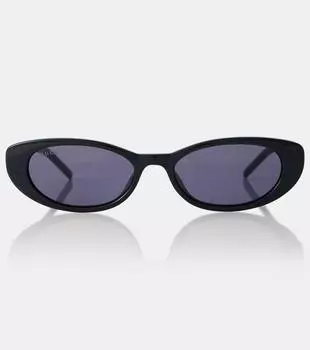 Солнцезащитные очки «кошачий глаз» с декором Gucci, цвет black-black-grey