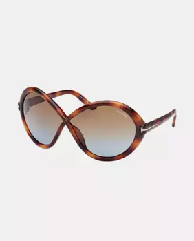 Солнцезащитные очки «кошачий глаз» с инъекцией Tom Ford, коричневый