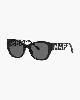 Солнцезащитные очки «кошачий глаз» с ярким логотипом Square Marc Jacobs, черный/белый