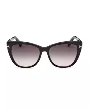 Солнцезащитные очки «кошачий глаз» с серыми градиентными линзами Tom Ford, черный