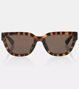Солнцезащитные очки «кошачий глаз» с застежкой G Gucci, коричневый