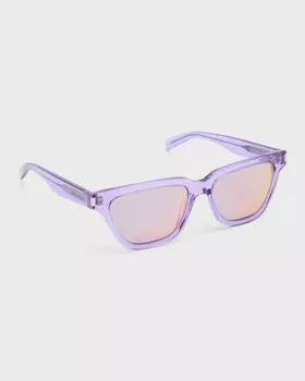 Солнцезащитные очки «кошачий глаз» SL 462 Suplice из ацетата Saint Laurent, цвет Shiny Transparent Lilac
