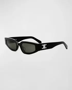 Солнцезащитные очки «кошачий глаз» Triomphe Sleek из ацетата Celine, цвет Black