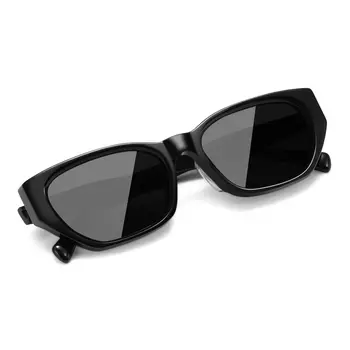 Солнцезащитные очки кошачий глаз в оправе Plate Frame унисекс HLA, Black Frame with Gray Lens