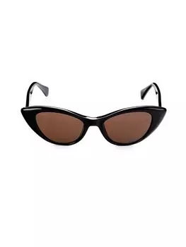 Солнцезащитные очки «кошачий глаз» в стиле ретро, 51 мм Max Mara, цвет Black Brown