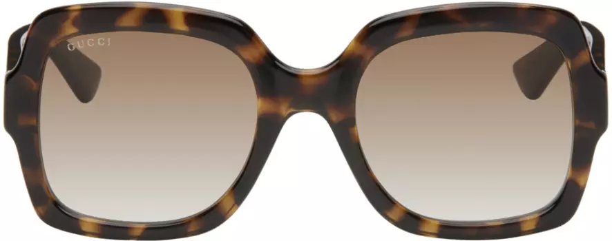 Солнцезащитные очки квадратной формы коричневого цвета Gucci, Havana/Brown