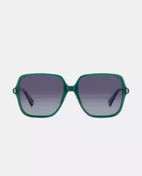 Солнцезащитные очки квадратной формы с инъекцией Polaroid, зеленый