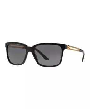 Солнцезащитные очки квадратной формы с серыми линзами Versace, черный