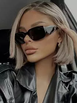 Солнцезащитные очки квадратные, черный