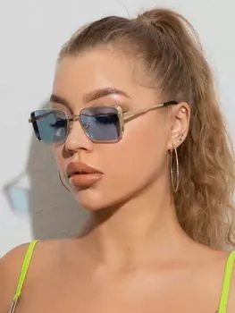 Солнцезащитные очки квадратные, золотой