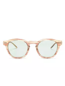 Солнцезащитные очки Len в круглой оправе Oliver Peoples, коричневый