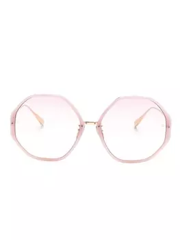 Солнцезащитные очки Linda Farrow Alona в геометрической оправе, золотой