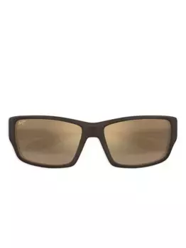 Солнцезащитные очки Local Kine в прямоугольной оправе Maui Jim, коричневый