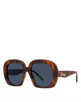 Солнцезащитные очки Loewe Curvy с геометрическим рисунком, 53 мм, коричневый