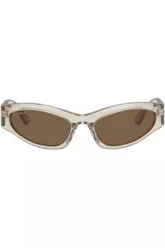 Солнцезащитные очки Logo cateye Balenciaga, бежевый