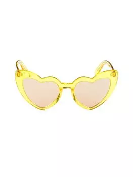 Солнцезащитные очки Lou Lou в форме сердца 54MM Saint Laurent, желтый
