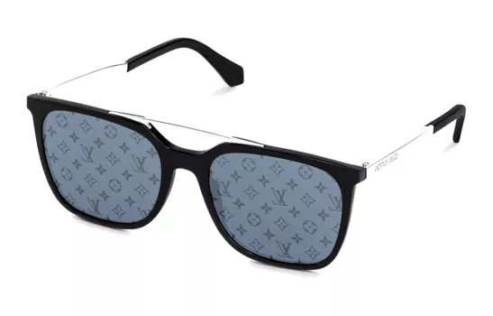 Солнцезащитные очки Louis Vuitton с логотипом, черный / серебряный