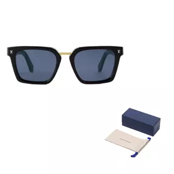 Солнцезащитные очки Louis Vuitton Unisex с логотипом, черный / золотой