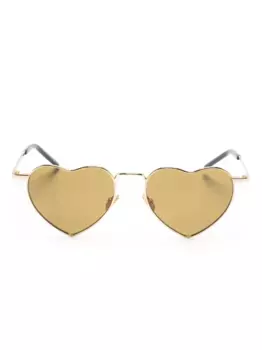 Солнцезащитные очки Loulou с оправой в форме сердца Saint Laurent Eyewear, золотой