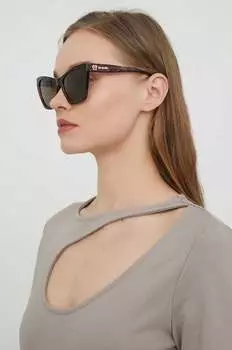 Солнцезащитные очки Love Moschino, коричневый