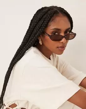 Солнцезащитные очки Lu Goldie Lola в тонкой овальной оправе кофейного цвета