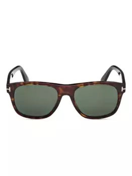 Солнцезащитные очки Marlon в квадратной оправе из черепаховой кожи TOM FORD Eyewear, коричневый