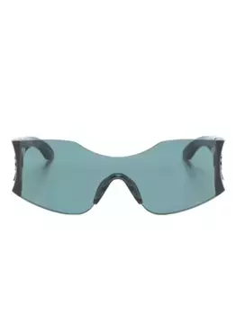 Солнцезащитные очки-маска Hourglass Balenciaga Eyewear, зеленый