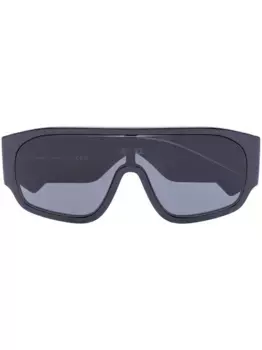 Солнцезащитные очки-маска с логотипом Versace Eyewear, черный