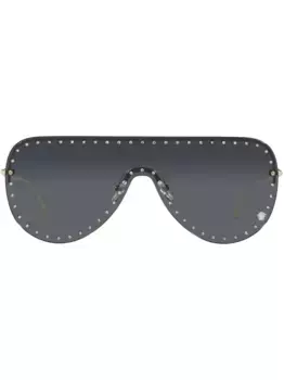Солнцезащитные очки-маска с заклепками Versace Eyewear, золотой