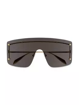 Солнцезащитные очки-маска Spike Studs 99MM Alexander McQueen, золотой