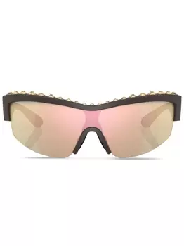 Солнцезащитные очки-маска Swarovski, коричневый